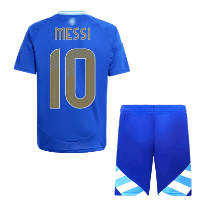 Kid's MESSI #10 Argentina Away Soccer Jersey Kit(Jersey+Shorts) 2024