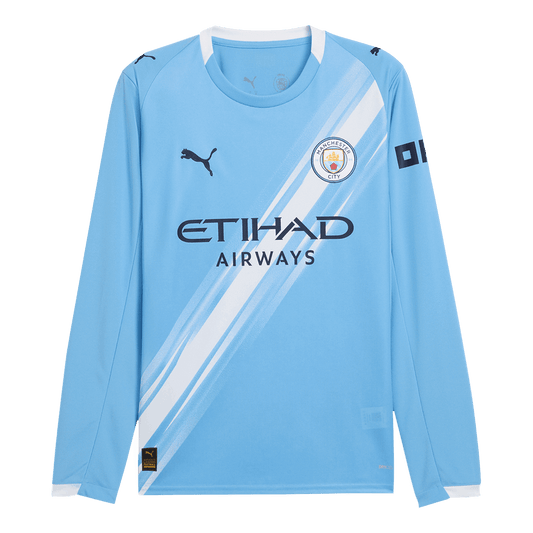 Manchester City Long Sleeve Jersey Home Football Shirt 2025/26
