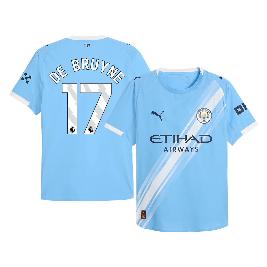 Player Version Manchester City Jersey Custom DE BRUYNE #17 Soccer Jersey Home 2025/26