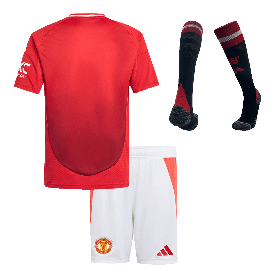 Kid's Manchester United Home Soccer Jersey Kit (Shirt+Shorts+Socks) 2024/25