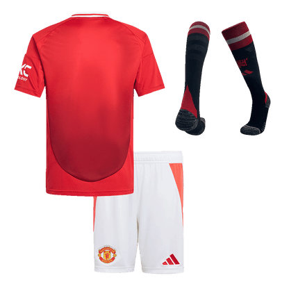 Kid's Manchester United Home Soccer Jersey Kit (Shirt+Shorts+Socks) 2024/25