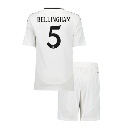 BELLINGHAM #5 Kid's Real Madrid Home Soccer Jersey Kit (Shirt+Shorts) 2024/25