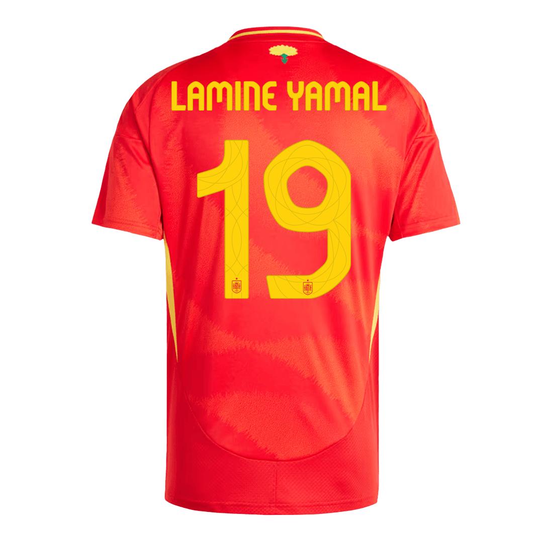 Authentic LAMINE YAMAL #19 Spain Home Soccer Jersey Euro 2024