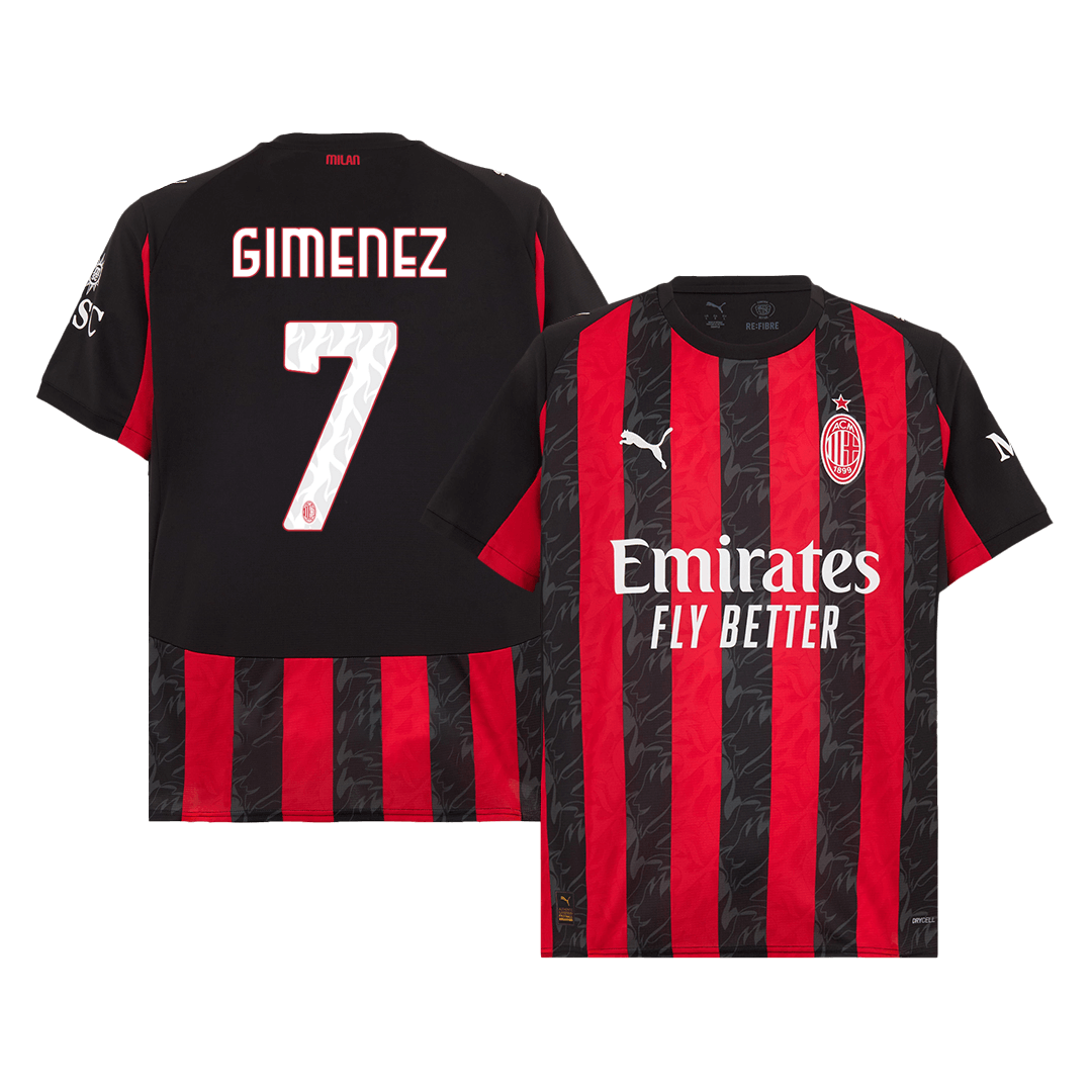 AC Milan Jersey Custom GIMENEZ #7 Soccer Jersey Home 2025/26
