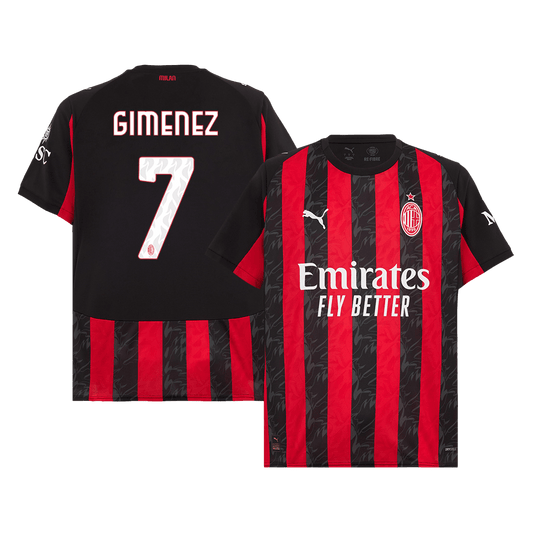 AC Milan Jersey Custom GIMENEZ #7 Soccer Jersey Home 2025/26