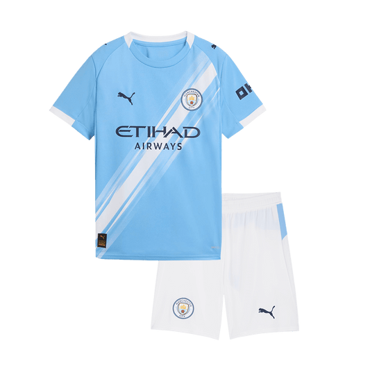 Kids Manchester City Custom Home Soccer Kits 2025/26