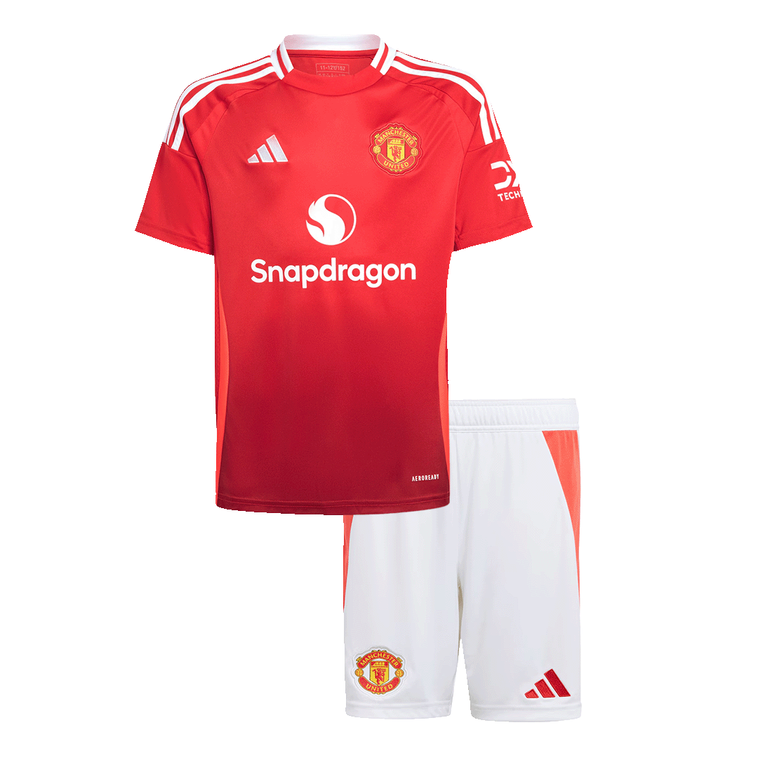 Kid's Manchester United Home Soccer Jersey (Shirt+Shorts) 2024/25