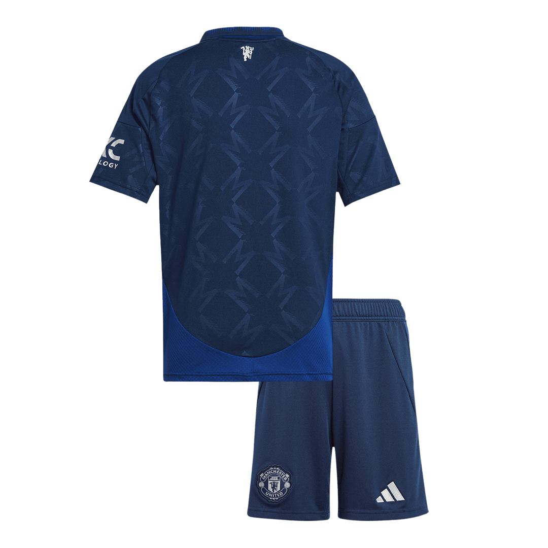 Kid's Manchester United Away Soccer Jersey Kit (Shirt+Shorts) 2024/25