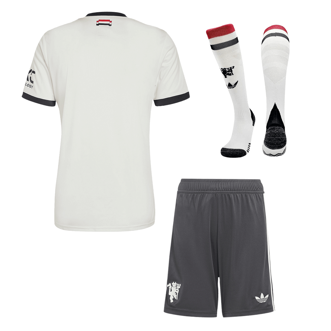 Men's Manchester United Third Away Soccer Jersey Kit (Shirt+Shorts+Socks) 2024/25