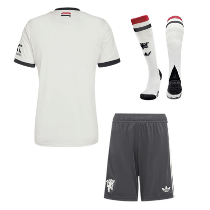 Men's Manchester United Third Away Soccer Jersey Kit (Shirt+Shorts+Socks) 2024/25