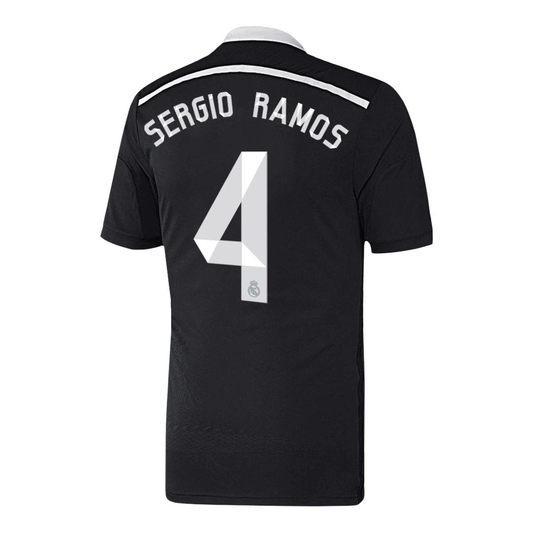 Real Madrid Retro Jersey Custom SERGIO RAMOS #4 Soccer Jersey Third Away 2014/15