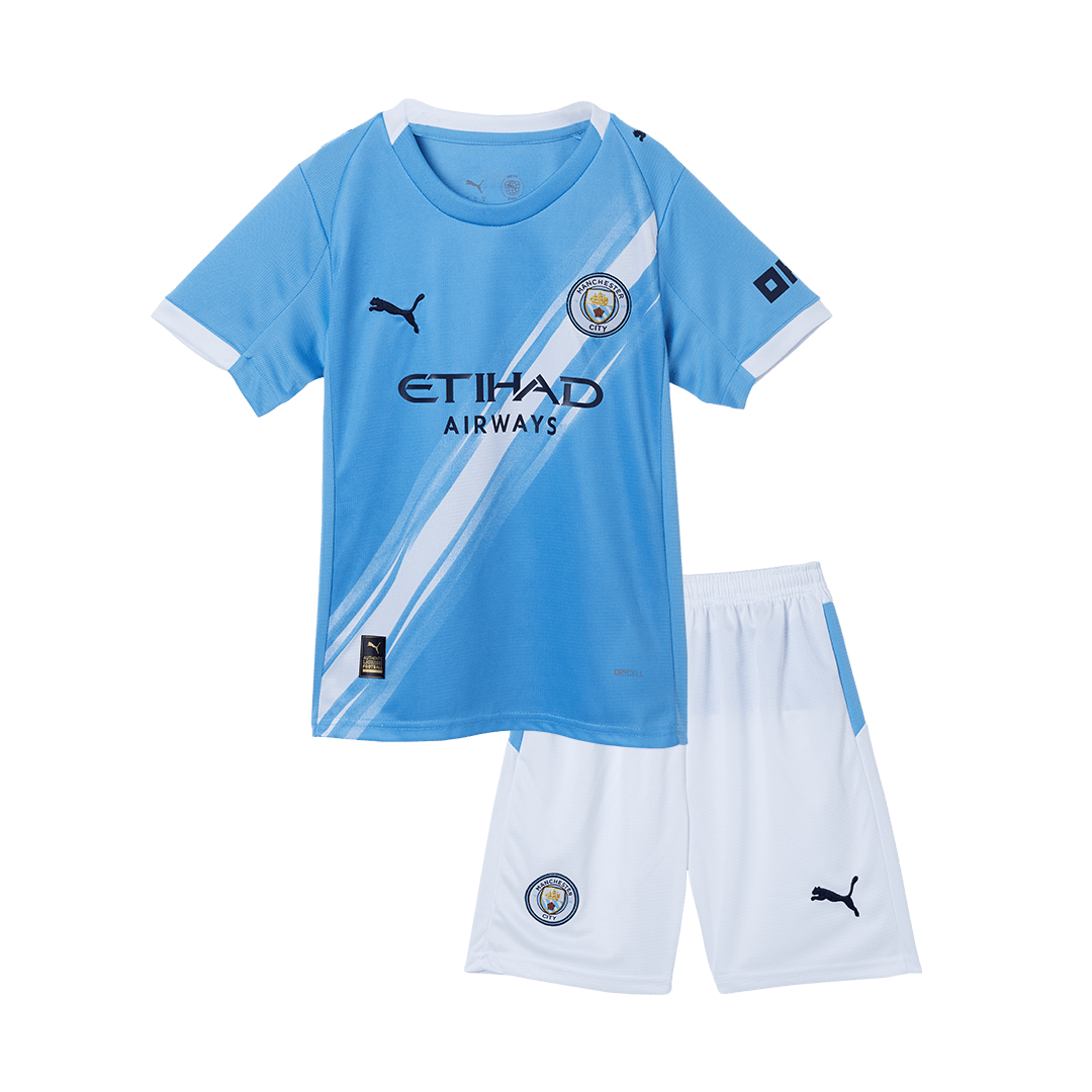 Kids Manchester City Custom Home Soccer Kits 2025/26