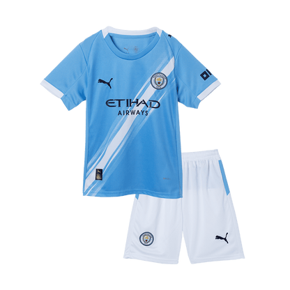 Kids Manchester City Custom Home Soccer Kits 2025/26