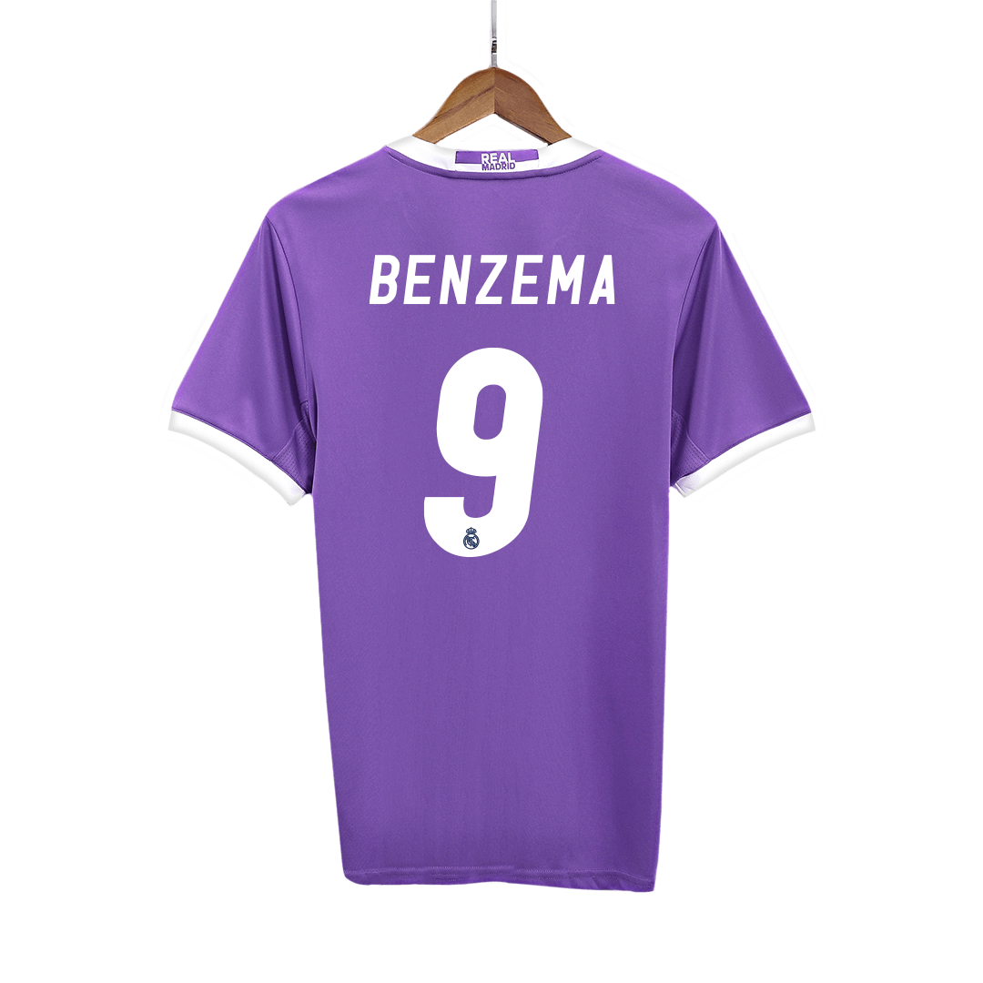 Real Madrid Retro Jersey Custom BENZEMA #9 Soccer Jersey Away 2016/17