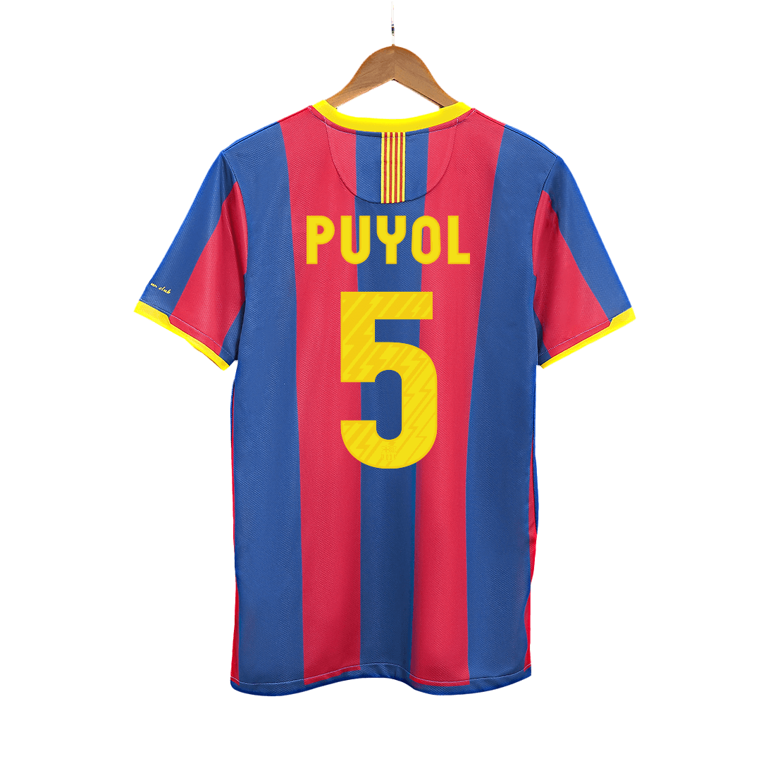 Barcelona Retro Jersey Custom PUYOL #5 Soccer Jersey Home 2010/11