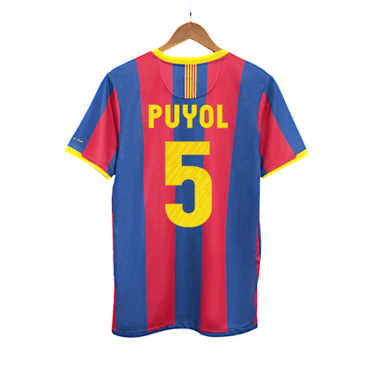 Barcelona Retro Jersey Custom PUYOL #5 Soccer Jersey Home 2010/11