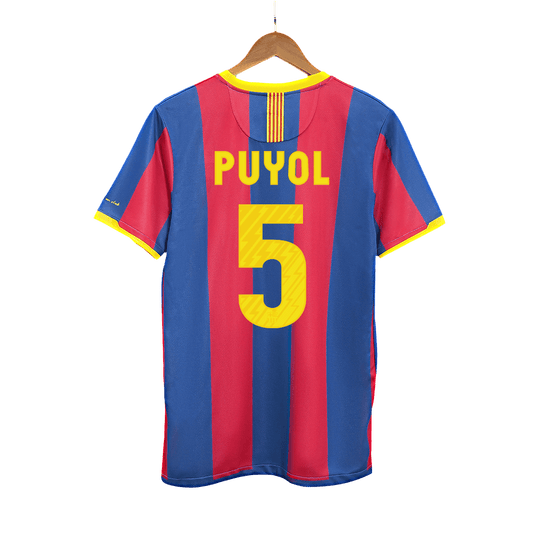 Barcelona Retro Jersey Custom PUYOL #5 Soccer Jersey Home 2010/11