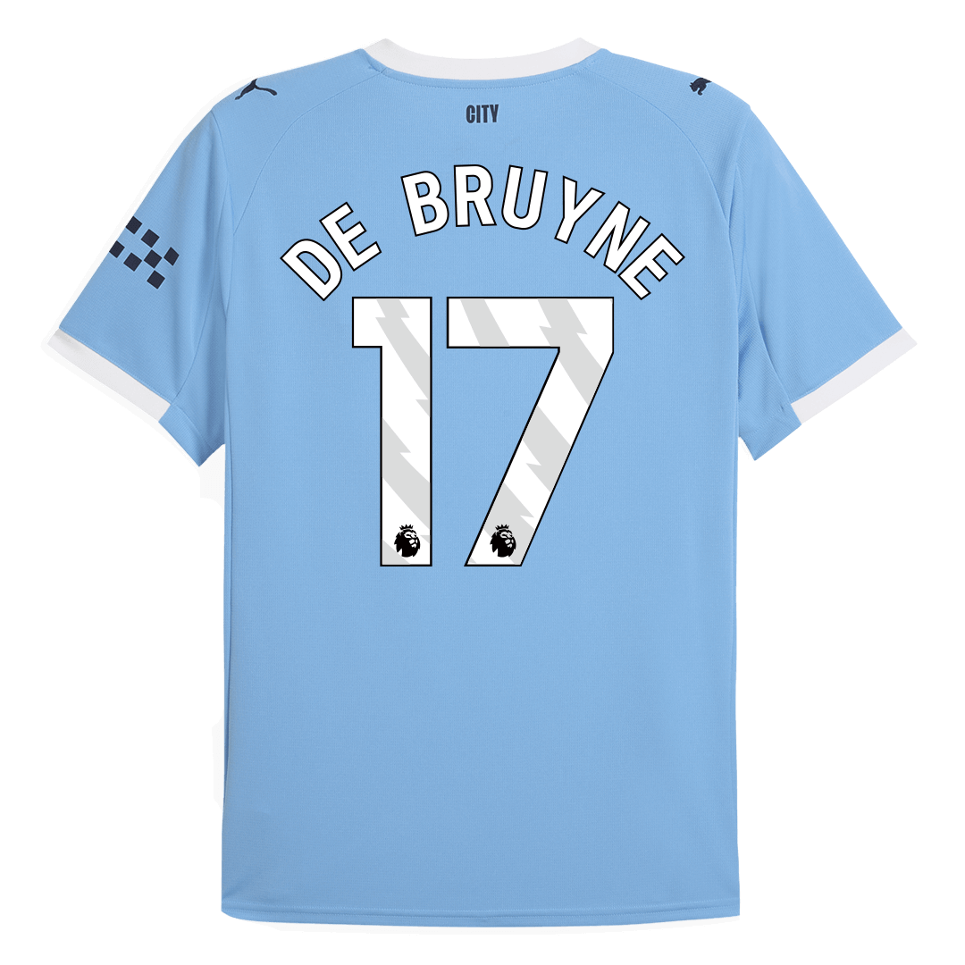 Manchester City Jersey Custom DE BRUYNE #17 Soccer Jersey Home 2025/26