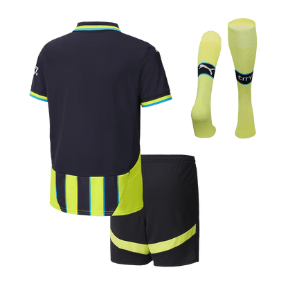 Kid's Manchester City Away Soccer Jersey Kit(Shirt+Shorts+Socks) 2024/25