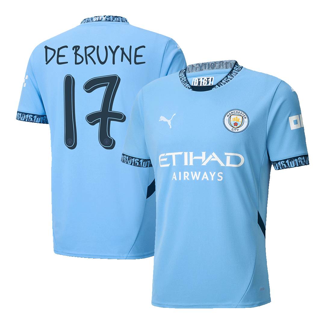 DE BRUYNE #17 Manchester City Home soccer jersey 2024/25 - UCL