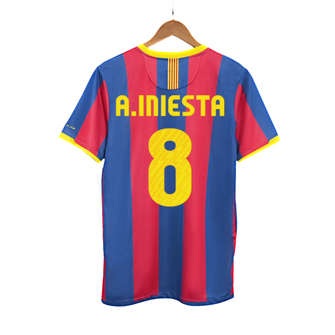 Barcelona Retro Jersey Custom A.INIESTA #8 Soccer Jersey Home 2010/11