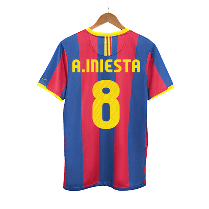 Barcelona Retro Jersey Custom A.INIESTA #8 Soccer Jersey Home 2010/11