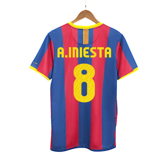 Barcelona Retro Jersey Custom A.INIESTA #8 Soccer Jersey Home 2010/11