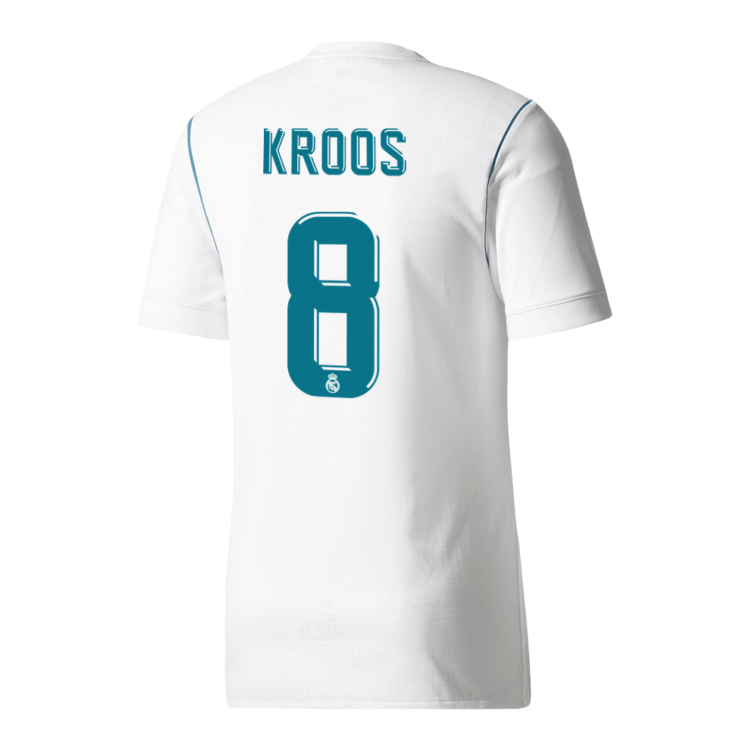 Real Madrid Retro Jersey Custom KROOS #8 Soccer Jersey Home 2017/18