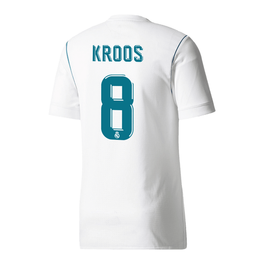 Real Madrid Retro Jersey Custom KROOS #8 Soccer Jersey Home 2017/18