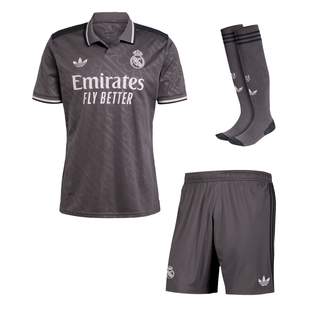 Men's Real Madrid Third Away Soccer Jersey Kit (Shirt+Shorts+Socks) 2024/25