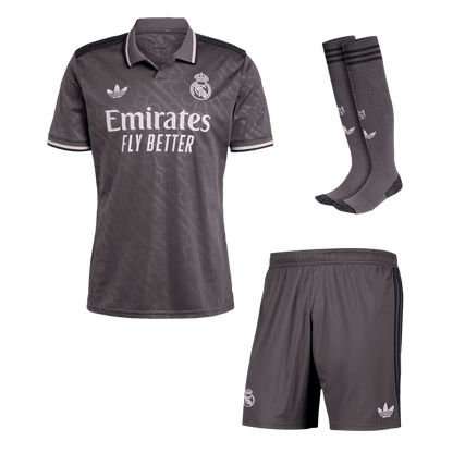 Men's Real Madrid Third Away Soccer Jersey Kit (Shirt+Shorts+Socks) 2024/25