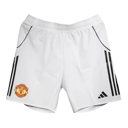 Authentic Manchester United Home Soccer Shorts 25/26 White