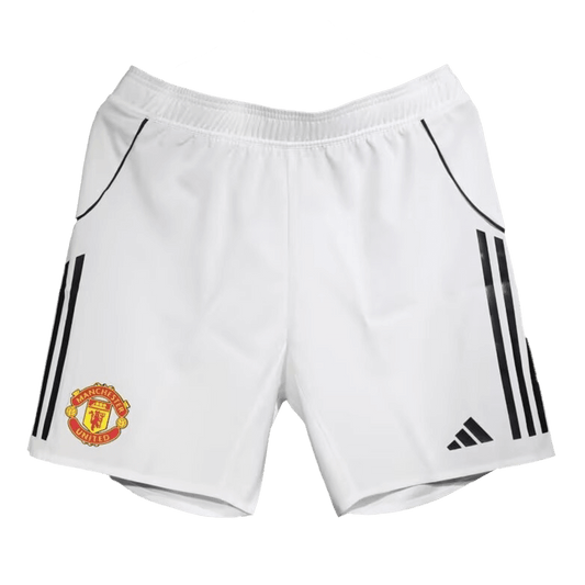 Authentic Manchester United Home Soccer Shorts 25/26 White