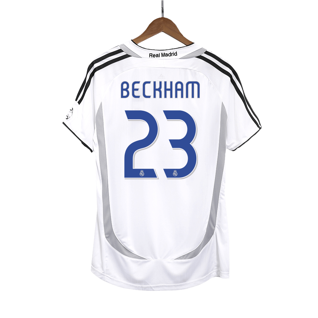 Real Madrid Retro Jersey Custom BECKHAM #23 Soccer Jersey Home 2006/07