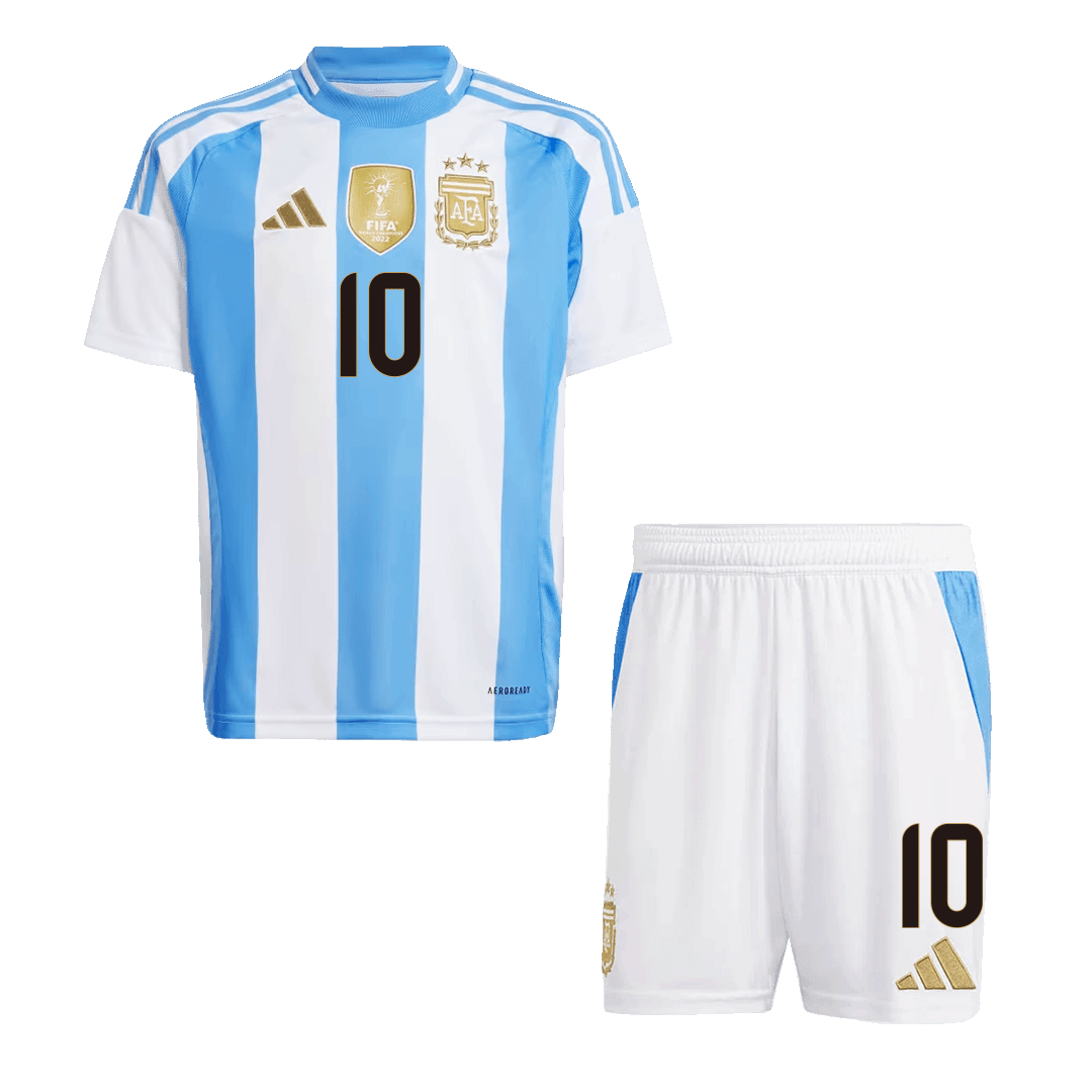 Kid's MESSI #10 Argentina Home Soccer Jersey Kit 2024