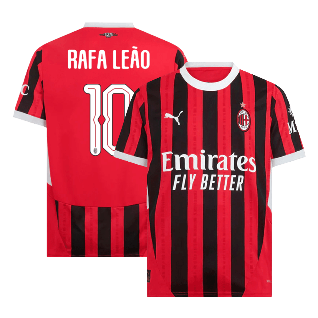 RAFA Le?o #10 AC Milan Home soccer jersey 2024/25 - UCL