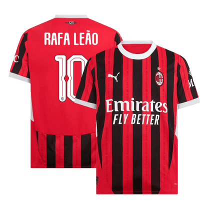 RAFA Le?o #10 AC Milan Home soccer jersey 2024/25 - UCL