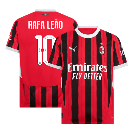 RAFA Le?o #10 AC Milan Home soccer jersey 2024/25 - UCL