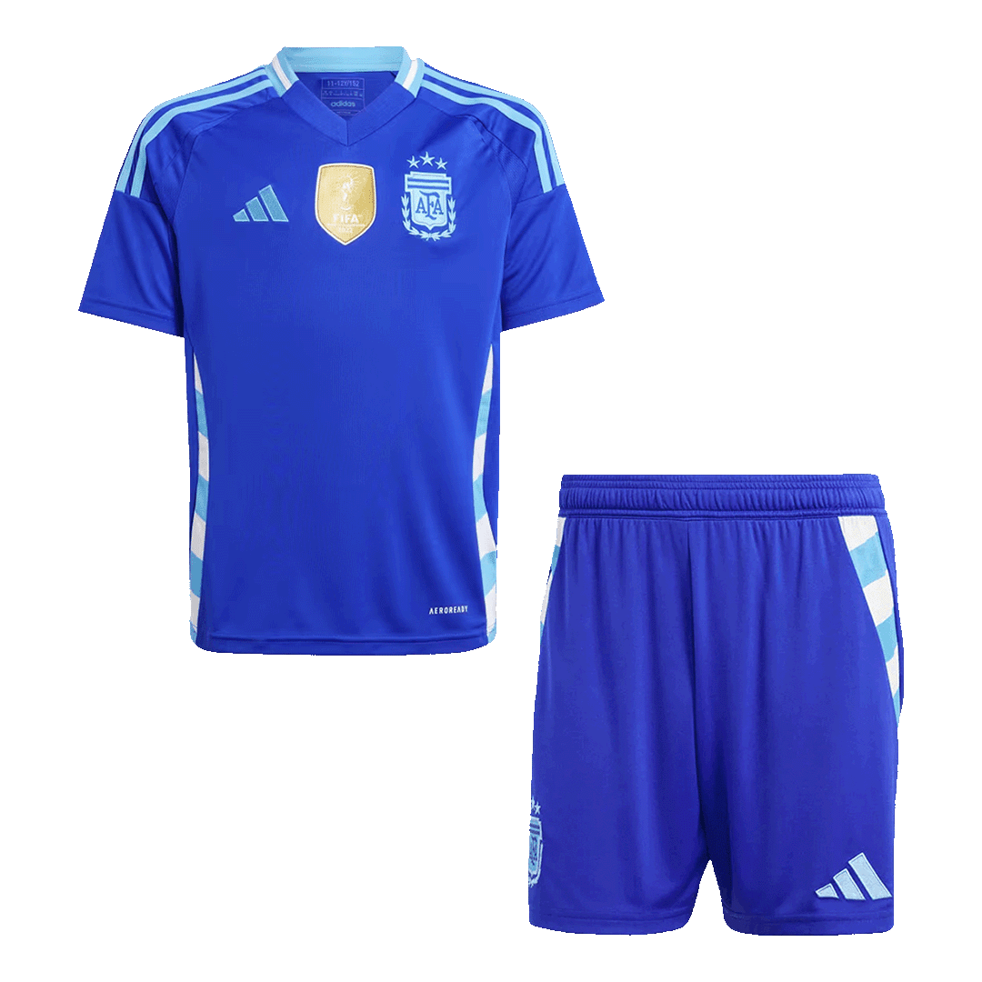 Kid's Argentina Away Soccer Jersey Kit 2024