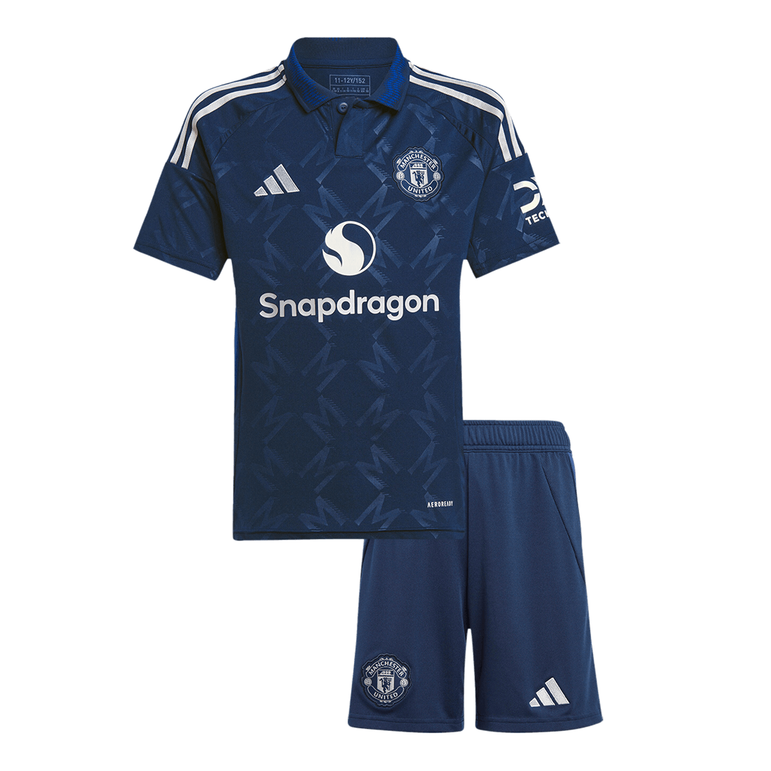 Kid's Manchester United Away Soccer Jersey Kit (Shirt+Shorts) 2024/25