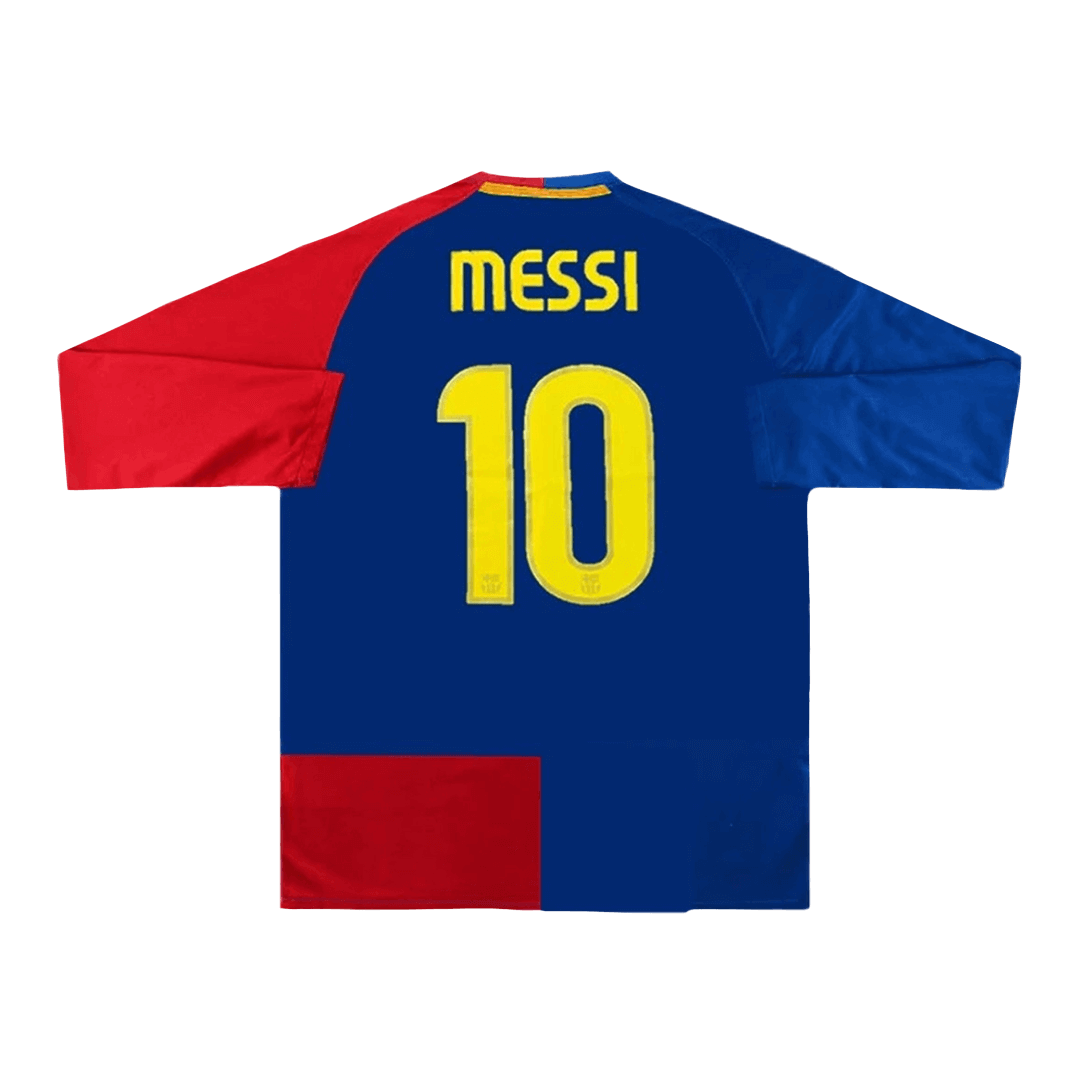 Retro MESSI #10 2008/09 Barcelona Home Long Sleeve Soccer Jersey - UCL Final