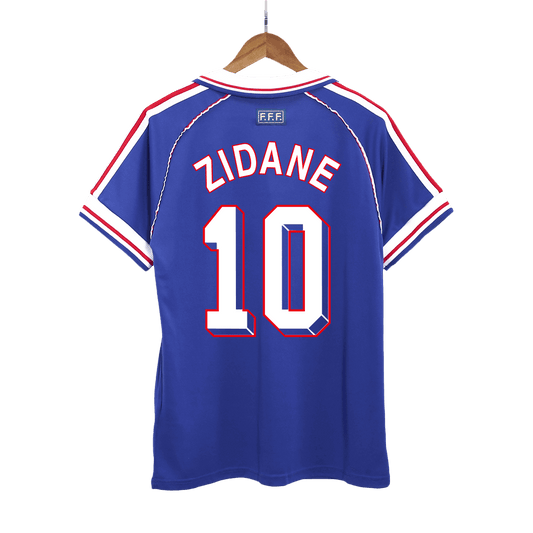 Retro ZIDANE #10 1998 France Home Soccer Jersey