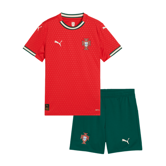 Kid's Portugal Home Soccer Jersey Kit(Jersey+Shorts) 2025