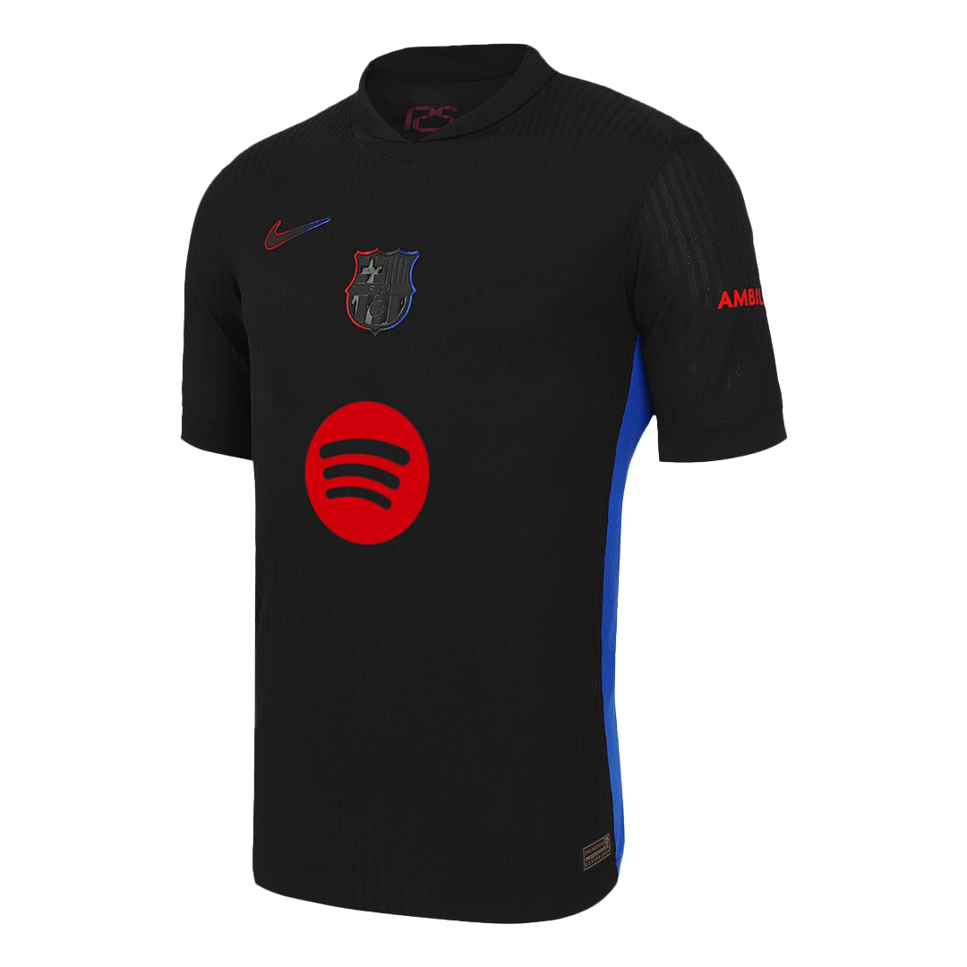 Player Version Barcelona Jersey Custom RAPHINHA #11 Soccer Jersey Away 2024/25 - UCL (Spotify Logo Without Text)