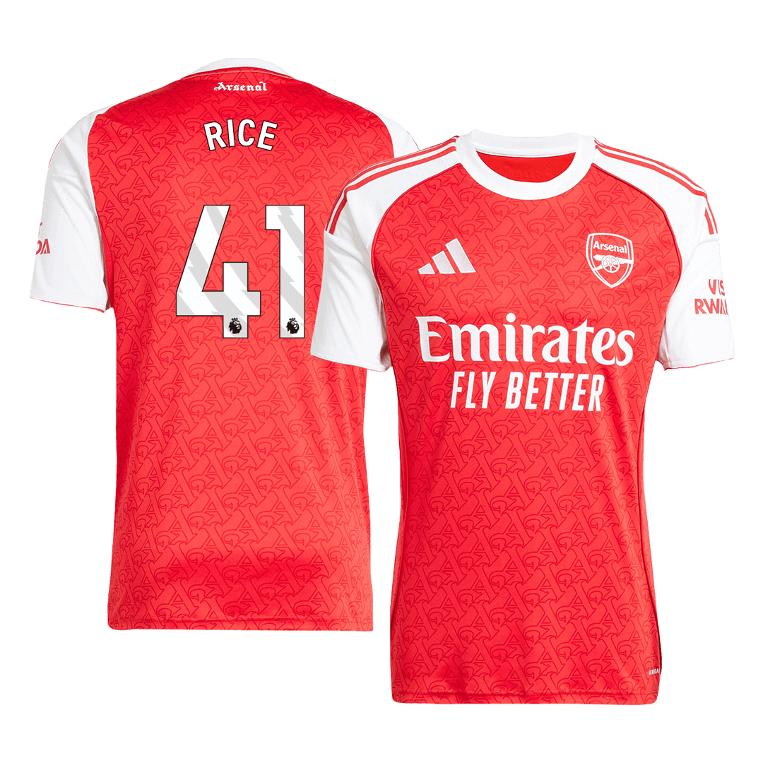 Arsenal Jersey Custom RICE #41 Soccer Jersey Home 2025/26