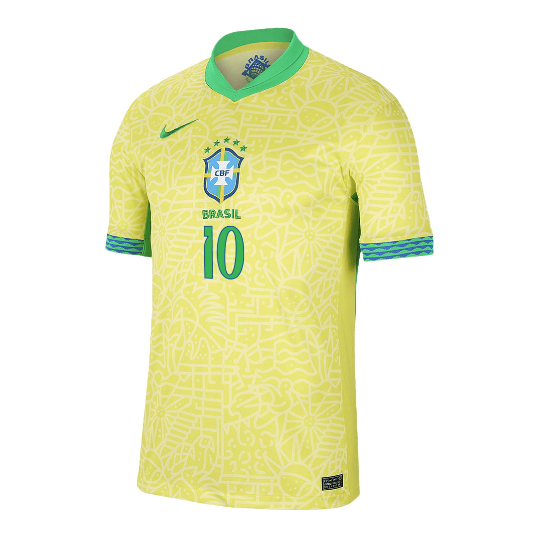 NEYMAR JR #10 Brazil Home Soccer Jersey 2024