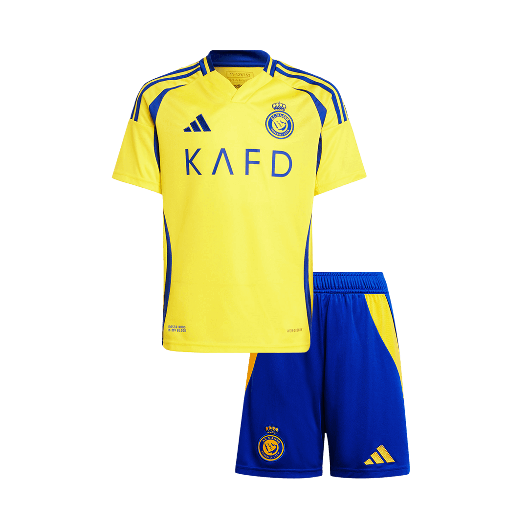 Kid's Al Nassr Home Soccer Jersey Kit 2024/25