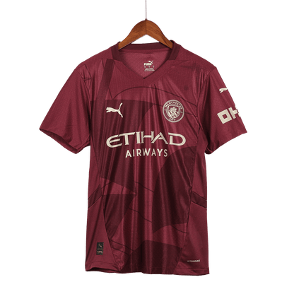 Authentic Manchester City Third Away Soccer Jersey 2024/25 Red