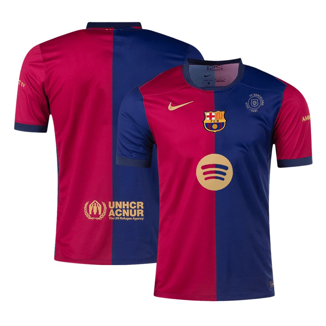 Barcelona Home Soccer Jersey 2024/25 - 125th Anniversary(Spotify Logo Without Text)