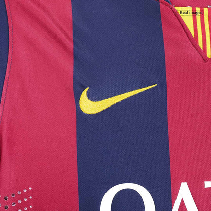 Retro 2014/15 Barcelona Home Long Sleeve Soccer Jersey